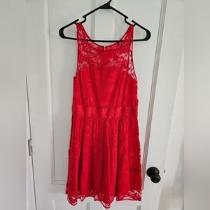 Red lace BB Dakota size 6 tank dress.
